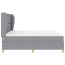 vidaXL Boxrugós ágy fejtámlával Világosszürke 200 x 180 cm szövet
