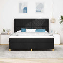 vidaXL Boxrugós ágy fejtámlával Fekete 200 x 180 cm szövet