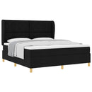 vidaXL Boxrugós ágy fejtámlával Fekete 200 x 180 cm szövet