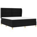 vidaXL Boxrugós ágy fejtámlával Fekete 200 x 180 cm szövet