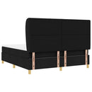 vidaXL Boxrugós ágy fejtámlával Fekete 200 x 180 cm szövet