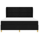 vidaXL Boxrugós ágy fejtámlával Fekete 200 x 180 cm szövet