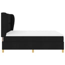 vidaXL Boxrugós ágy fejtámlával Fekete 200 x 180 cm szövet
