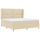 vidaXL Boxrugós ágy fejtámlával Krém 200 x 180 cm szövet