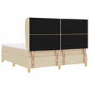 vidaXL Boxrugós ágy fejtámlával Krém 200 x 180 cm szövet