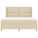 vidaXL Boxrugós ágy fejtámlával Krém 200 x 180 cm szövet