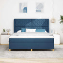vidaXL Boxrugós ágy párnával fejtámlával Kék 200 x 180 cm szövet