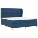 vidaXL Boxrugós ágy párnával fejtámlával Kék 200 x 180 cm szövet