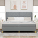 vidaXL Boxspring ágy matraccal Sötétszürke 90x190 cm Szövet matracmal