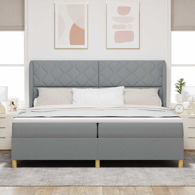 vidaXL Boxspring ágy matraccal Sötétszürke 90x190 cm Szövet matracmal