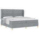 vidaXL Boxrugós ágy fejtámlával Világosszürke 200 x 200 cm szövet