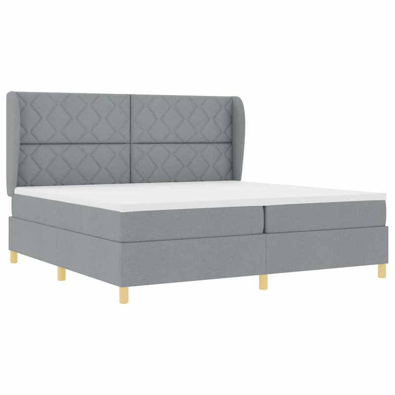 vidaXL Boxspring ágy matraccal Sötétszürke 90x190 cm Szövet matracmal