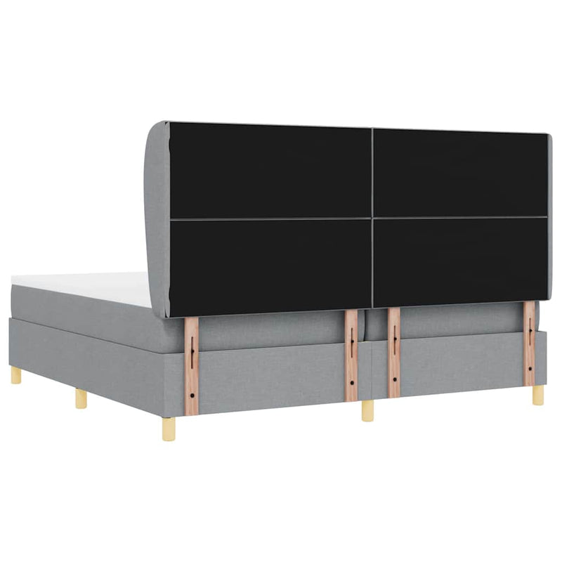 vidaXL Boxspring ágy matraccal Sötétszürke 90x190 cm Szövet matracmal