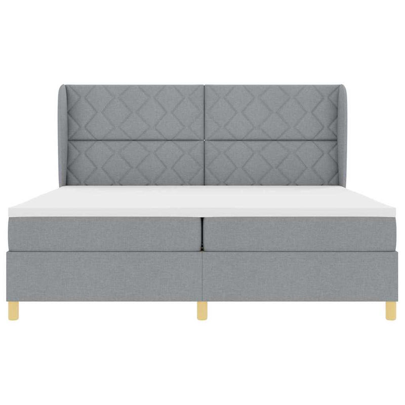 vidaXL Boxspring ágy matraccal Sötétszürke 90x190 cm Szövet matracmal