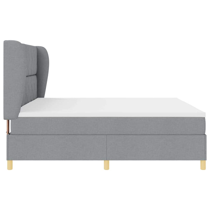 vidaXL Boxspring ágy matraccal Sötétszürke 90x190 cm Szövet matracmal