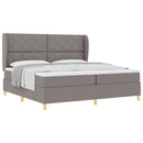 vidaXL Boxrugós ágy fejtámlával Tópszínű 200 x 200 cm szövet
