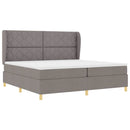 vidaXL Boxrugós ágy fejtámlával Tópszínű 200 x 200 cm szövet