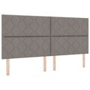 vidaXL Boxrugós ágy fejtámlával Tópszínű 200 x 200 cm szövet
