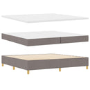 vidaXL Boxrugós ágy fejtámlával Tópszínű 200 x 200 cm szövet
