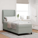 vidaXL Boxrugós ágy matracmal Világosszürke 200 x 80 cm Bársony