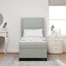 vidaXL Boxrugós ágy matracmal Világosszürke 200 x 80 cm Bársony
