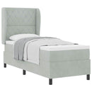vidaXL Boxrugós ágy matracmal Világosszürke 200 x 80 cm Bársony
