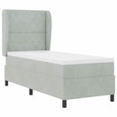vidaXL Boxrugós ágy matracmal Világosszürke 200 x 80 cm Bársony