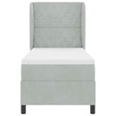 vidaXL Boxrugós ágy matracmal Világosszürke 200 x 80 cm Bársony