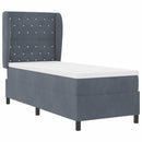 vidaXL Boxrugós ágy matracmal Sötétszürke 200 x 80 cm Bársony