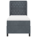 vidaXL Boxrugós ágy matracmal Sötétszürke 80 x 200 cm Bársony