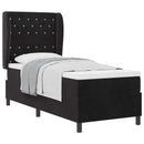 vidaXL Boxrugós ágy matracmal fejtámlával Fekete 200 x 80 cm Bársony