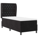 vidaXL Boxrugós ágy matracmal fejtámlával Fekete 80 x 200 cm Bársony