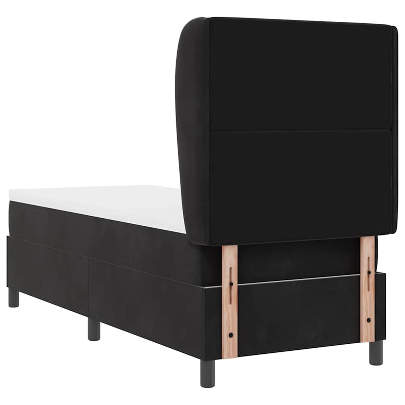 vidaXL Boxrugós ágy matracmal fejtámlával Fekete 80 x 200 cm Bársony