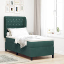 vidaXL Boxrugós ágy fejtámlával Sötétzöld 200 x 80 cm Bársony