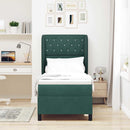 vidaXL Boxrugós ágy fejtámlával Sötétzöld 200 x 80 cm Bársony