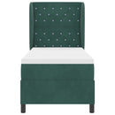 vidaXL Boxrugós ágy fejtámlával Sötétzöld 200 x 80 cm Bársony