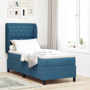 vidaXL Boxrugós ágy fejtámlával Sötét kék 200 x 80 cm Bársony