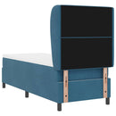vidaXL Boxrugós ágy fejtámlával Sötét kék 200 x 80 cm Bársony