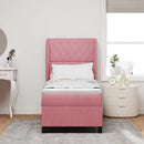 vidaXL Boxrugós ágy matracmal Rózsaszín 200 x 80 cm Bársony