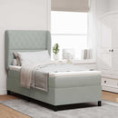 vidaXL Boxrugós ágy matracmal Világosszürke 190 x 90 cm Bársony