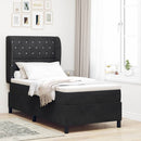 vidaXL Boxrugós ágy matracmal fejtámlával Fekete 190 x 90 cm Bársony