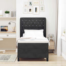vidaXL Boxrugós ágy matracmal fejtámlával Fekete 190 x 90 cm Bársony