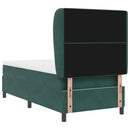 vidaXL Boxrugós ágy matracmal Sötétzöld 190 x 90 cm Bársony