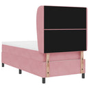 vidaXL Boxrugós ágy matracmal Rózsaszín 190 x 90 cm Bársony