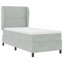 vidaXL Boxrugós ágy matracmal Világosszürke 200 x 90 cm Bársony