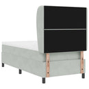vidaXL Boxrugós ágy matracmal Világosszürke 200 x 90 cm Bársony
