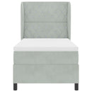 vidaXL Boxrugós ágy matracmal Világosszürke 90 x 200 cm Bársony