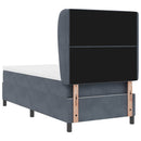 vidaXL Boxrugós ágy matracmal Sötétszürke 200 x 90 cm Bársony