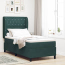 vidaXL Boxrugós ágy matracmal Sötétzöld 200 x 90 cm Bársony