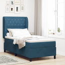 vidaXL Boxrugós ágy fejtámlával Sötét kék 200 x 90 cm Bársony